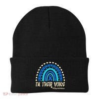 Support Squad Child Abuse Prevention Month Awareness April Beanie thumb 0