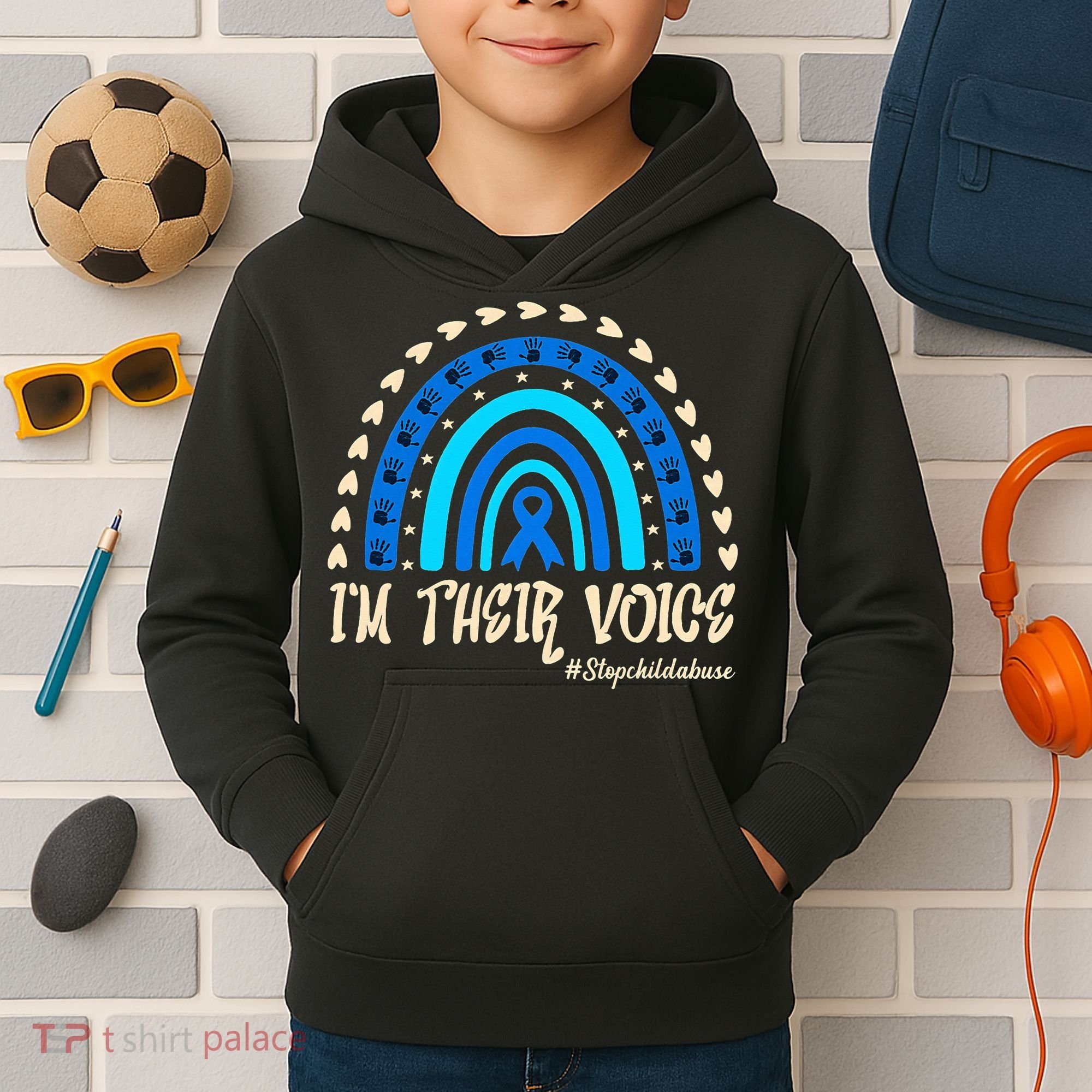 Support Squad Child Abuse Prevention Month Awareness April Kids Hoodie