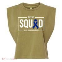 Support Squad Colon Cancer Awareness Garment-Dyed Women's Muscle Tee thumb 0