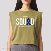 Support Squad Colon Cancer Awareness Garment-Dyed Women's Muscle Tee thumb 2