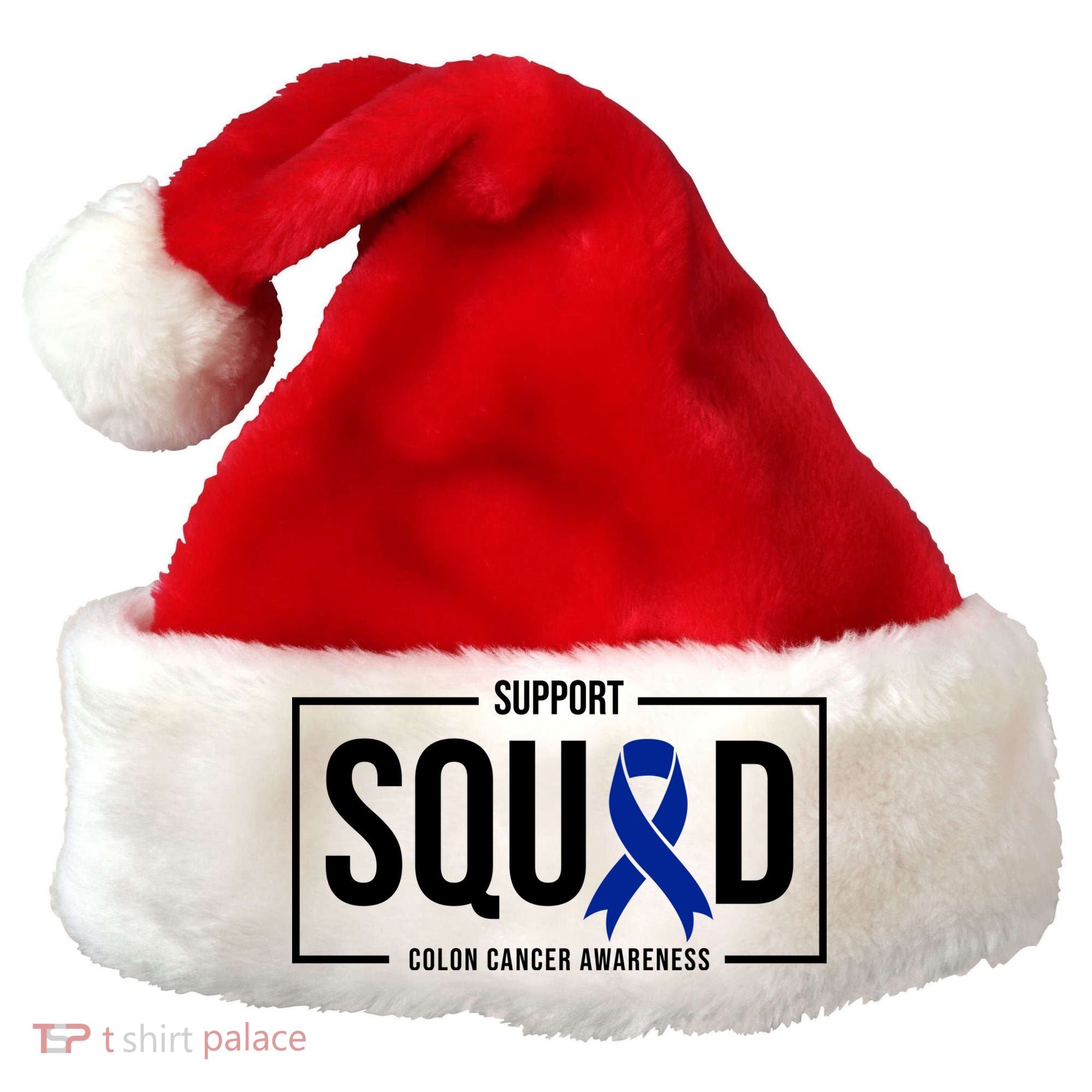 Support Squad Colon Cancer Awareness Santa Hat