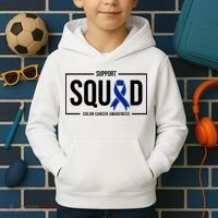 Support Squad Colon Cancer Awareness Kids Hoodie thumb 2
