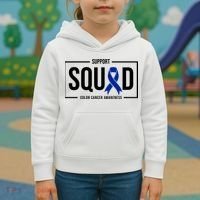 Support Squad Colon Cancer Awareness Kids Hoodie thumb 3