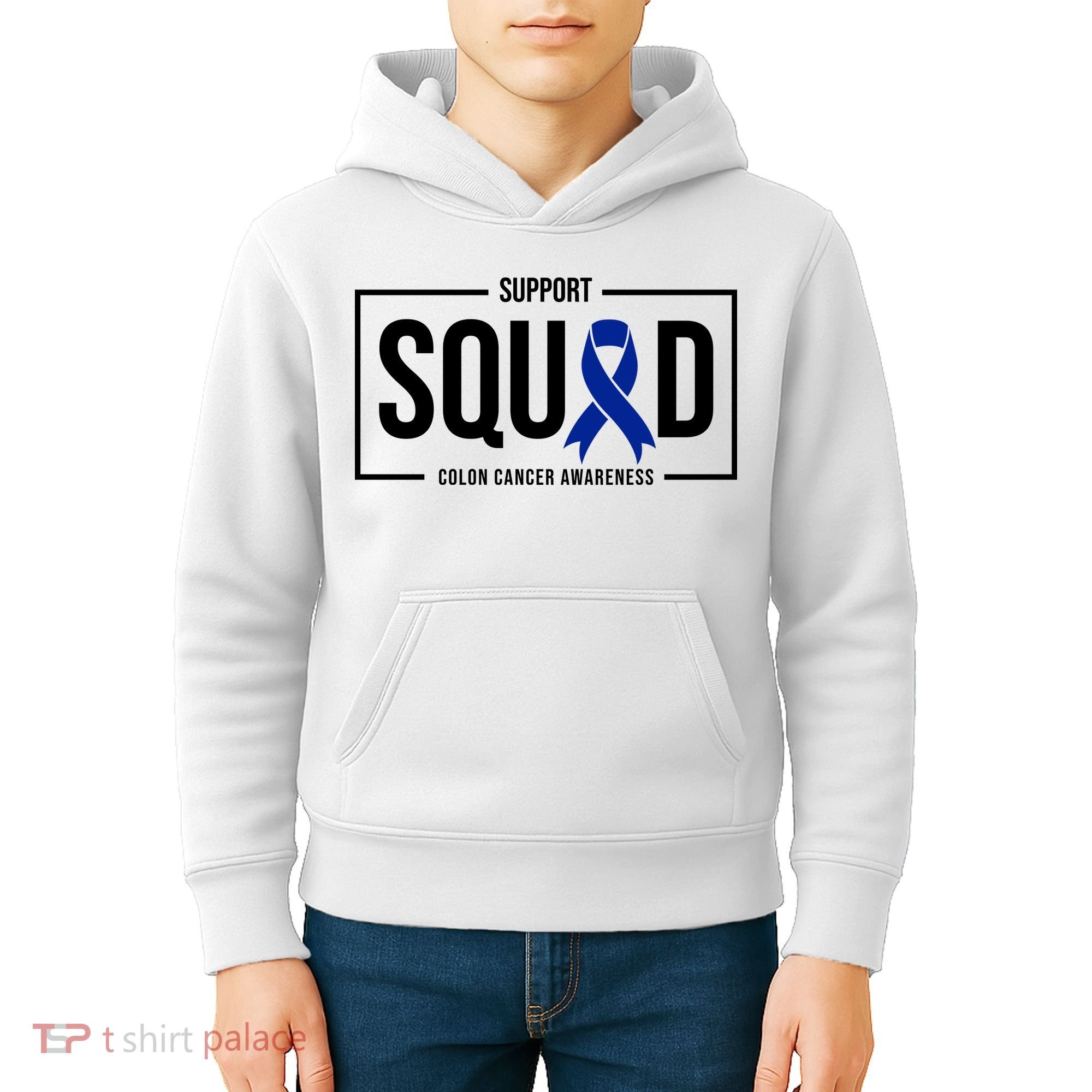 Support Squad Colon Cancer Awareness Kids Hoodie