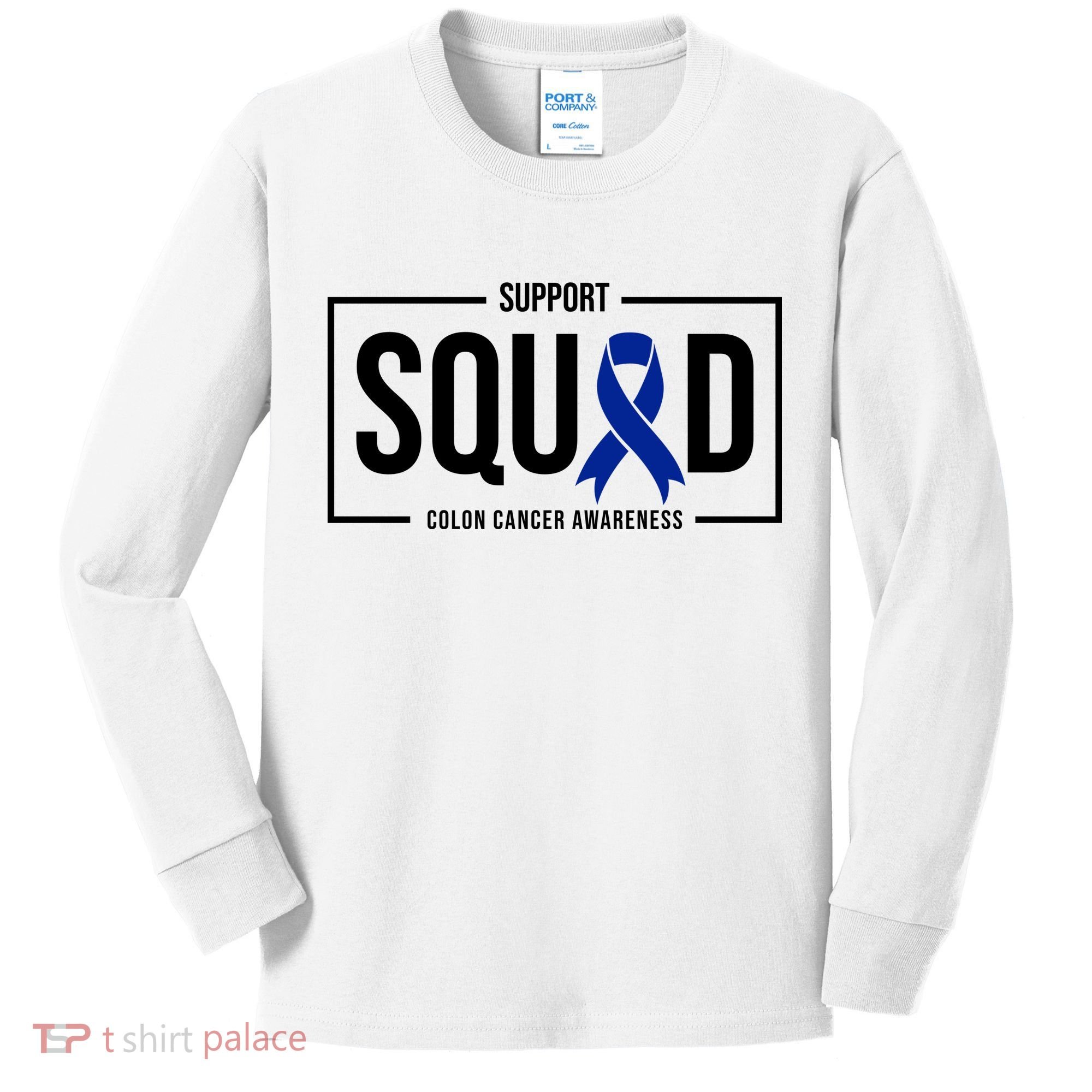 Support Squad Colon Cancer Awareness Kids Long Sleeve Shirt