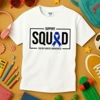 Support Squad Colon Cancer Awareness Kids T-Shirt thumb 3