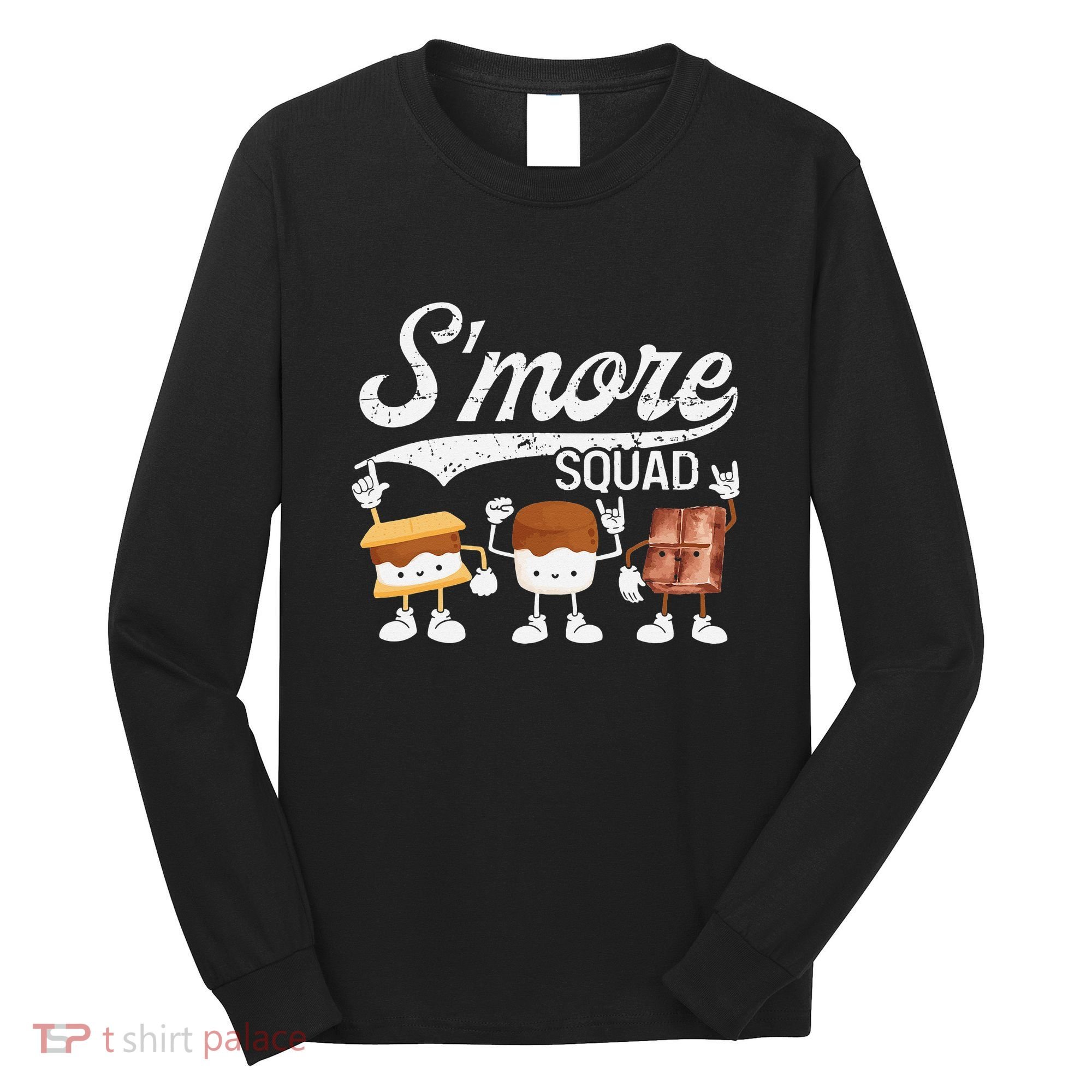 Smore Squad Camping Campfire Chocolate Marshmallow S'mores Long Sleeve Shirt