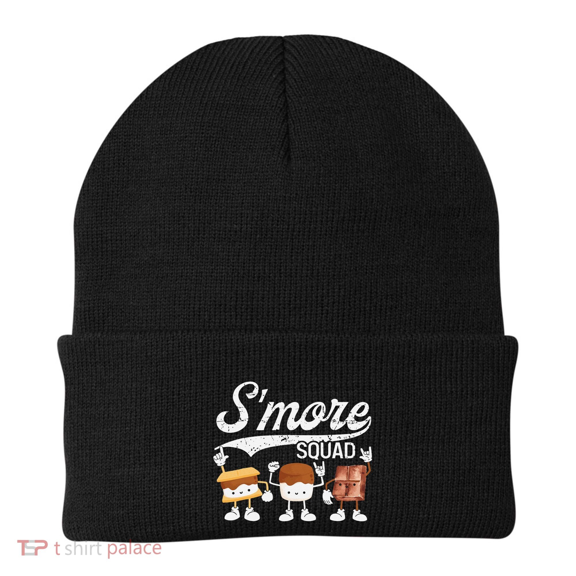 Smore Squad Camping Campfire Chocolate Marshmallow S'mores Beanie