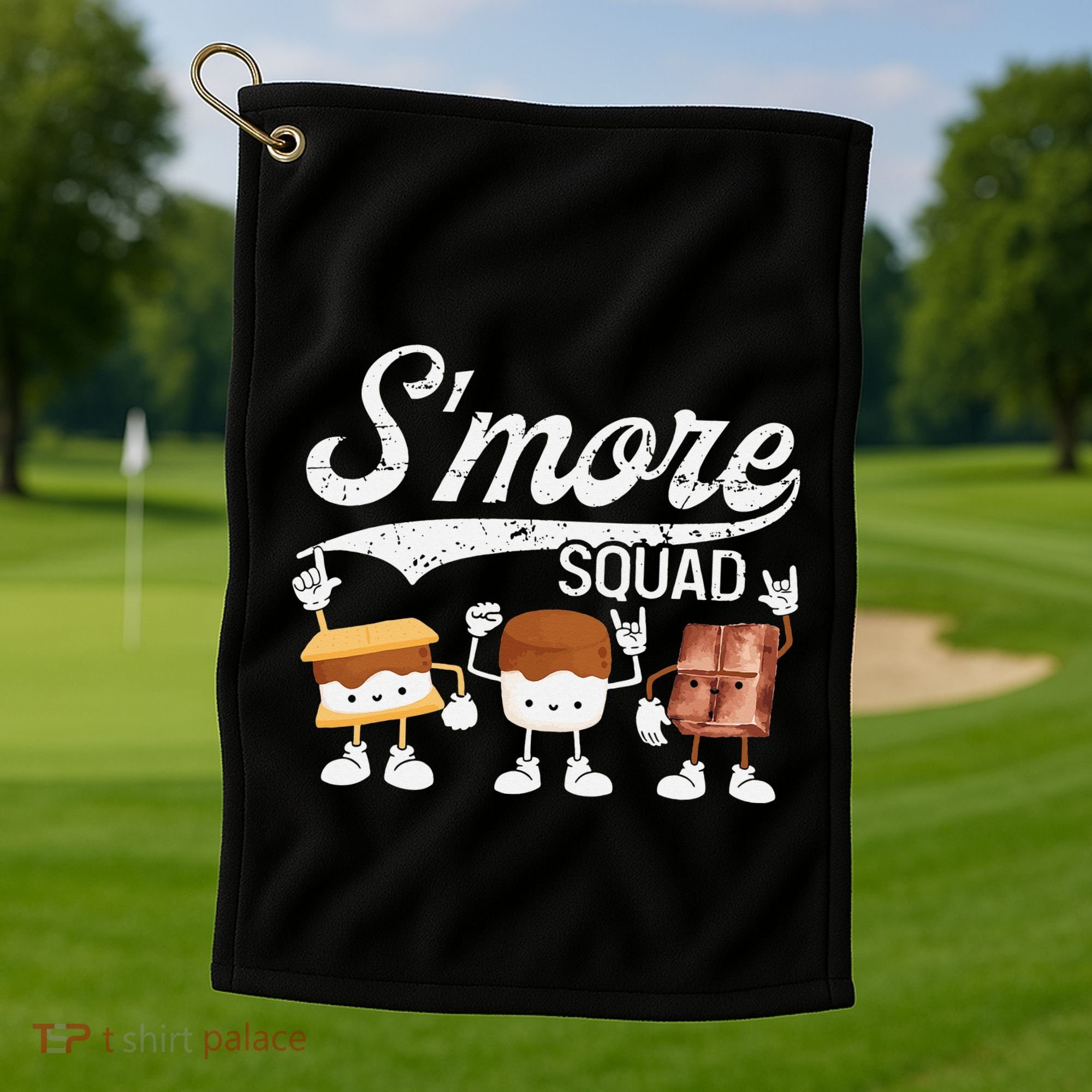 Smore Squad Camping Campfire Chocolate Marshmallow S'mores Golf Towel