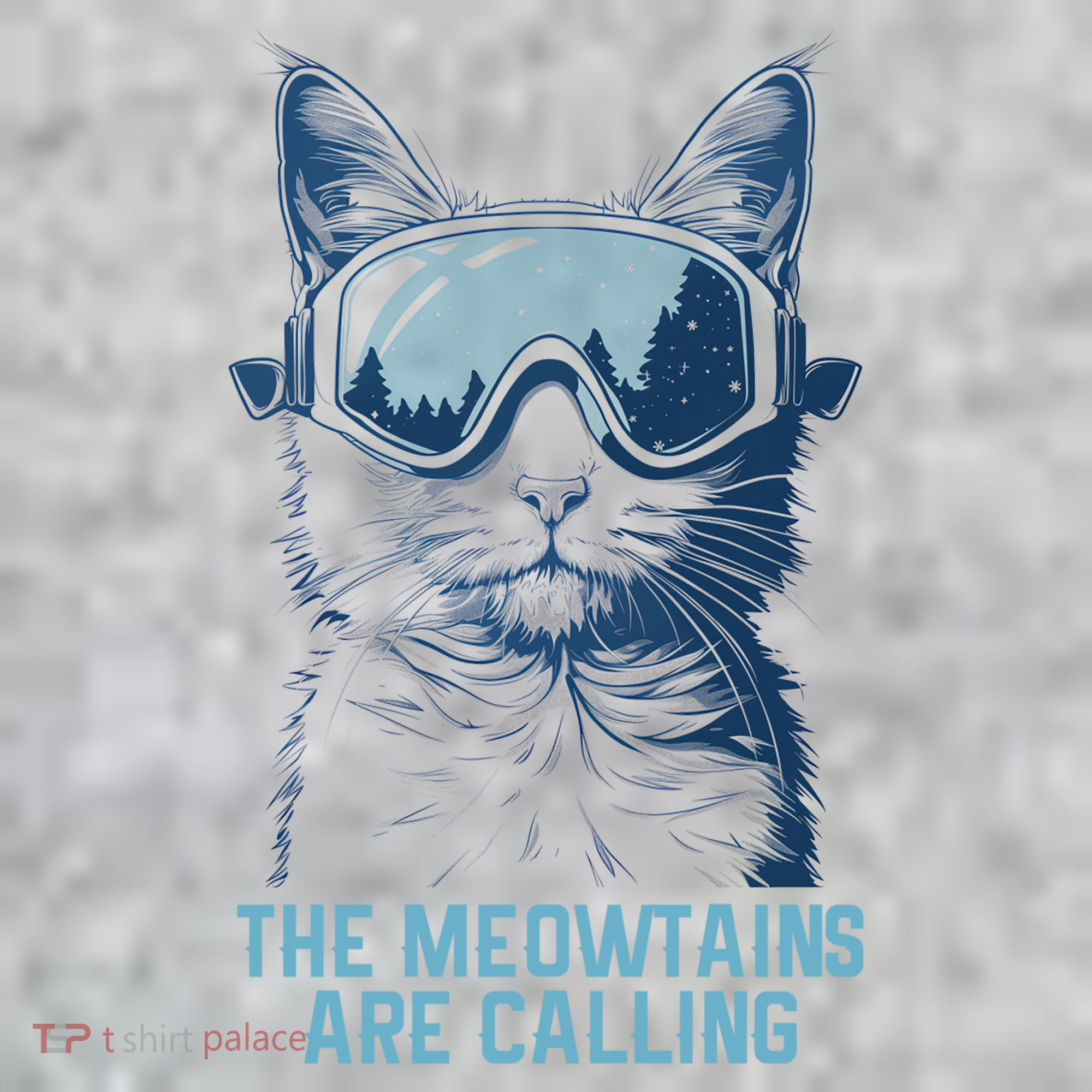 Ski Snowboard Cat Funny The Meowtains Are Calling Skiing  Long Sleeve Shirt