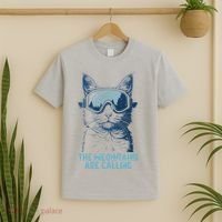 Ski Snowboard Cat Funny The Meowtains Are Calling Skiing  T-Shirt thumb 2