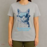 Ski Snowboard Cat Funny The Meowtains Are Calling Skiing  T-Shirt thumb 4