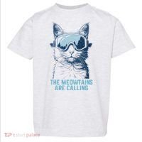 Ski Snowboard Cat Funny The Meowtains Are Calling Skiing  Toddler T-Shirt thumb 0