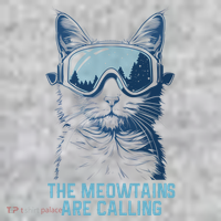 Ski Snowboard Cat Funny The Meowtains Are Calling Skiing  Kids Sweatshirt thumb 2