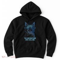 Ski Snowboard Cat Funny The Meowtains Are Calling Skiing  Hoodie thumb 0