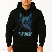 Ski Snowboard Cat Funny The Meowtains Are Calling Skiing  Hoodie thumb 2