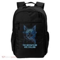 Ski Snowboard Cat Funny The Meowtains Are Calling Skiing  Backpack thumb 0