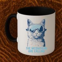 Ski Snowboard Cat Funny The Meowtains Are Calling Skiing  Coffee Mug thumb 2