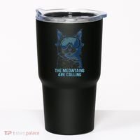 Ski Snowboard Cat Funny The Meowtains Are Calling Skiing  Tumbler thumb 0
