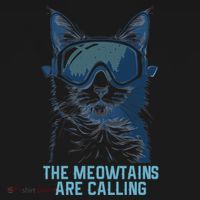 Ski Snowboard Cat Funny The Meowtains Are Calling Skiing  Mousepad thumb 1