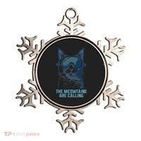 Ski Snowboard Cat Funny The Meowtains Are Calling Skiing  Ornament thumb 0