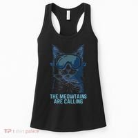 Ski Snowboard Cat Funny The Meowtains Are Calling Skiing  Women's Tank Top thumb 0