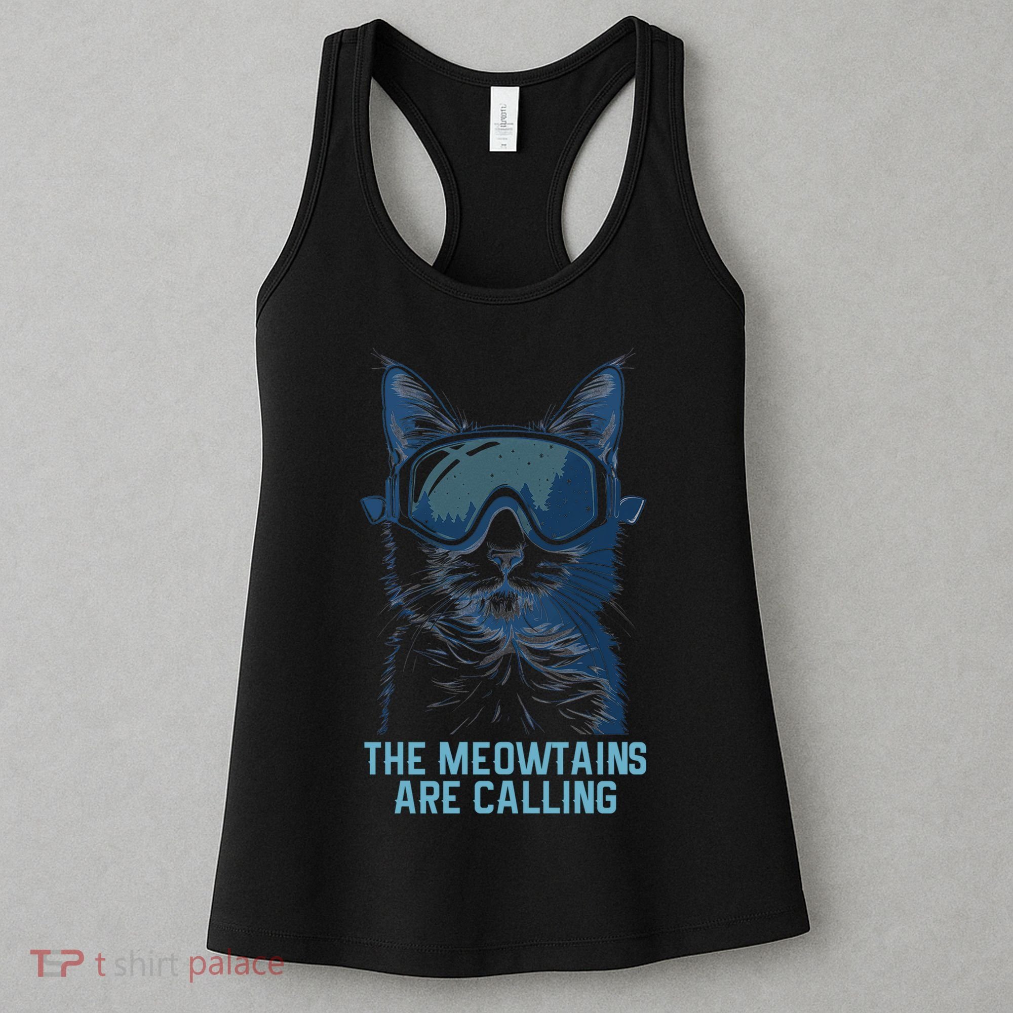 Ski Snowboard Cat Funny The Meowtains Are Calling Skiing  Women's Tank Top