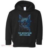 Ski Snowboard Cat Funny The Meowtains Are Calling Skiing  Toddler Hoodie thumb 0