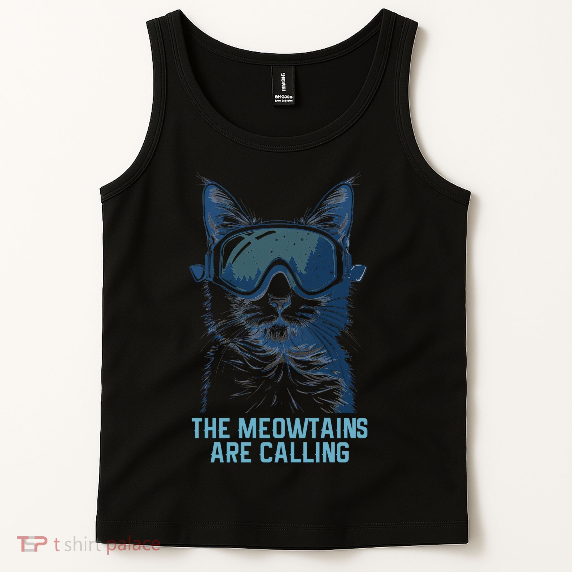 Ski Snowboard Cat Funny The Meowtains Are Calling Skiing  Tank Top