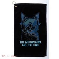 Ski Snowboard Cat Funny The Meowtains Are Calling Skiing  Golf Towel thumb 0