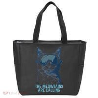 Ski Snowboard Cat Funny The Meowtains Are Calling Skiing  Tote Bag thumb 0