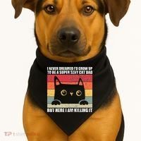 Super Sexy Cat Dad Cat Owner Kitten Pet Lover USA-Made Doggie Bandana thumb 1
