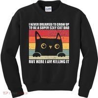 Super Sexy Cat Dad Cat Owner Kitten Pet Lover Kids Sweatshirt thumb 0