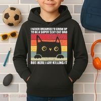 Super Sexy Cat Dad Cat Owner Kitten Pet Lover Kids Hoodie thumb 2