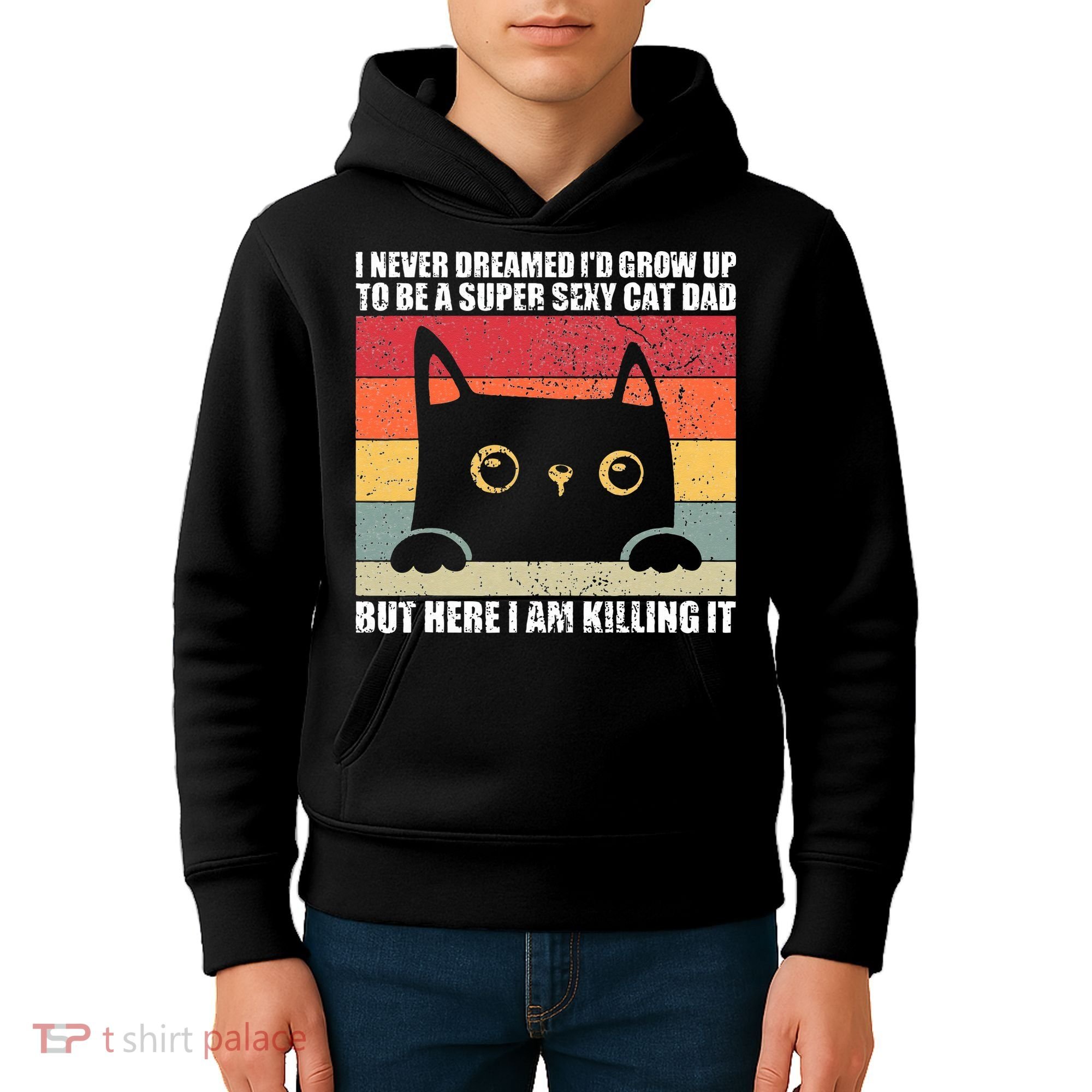 Super Sexy Cat Dad Cat Owner Kitten Pet Lover Kids Hoodie