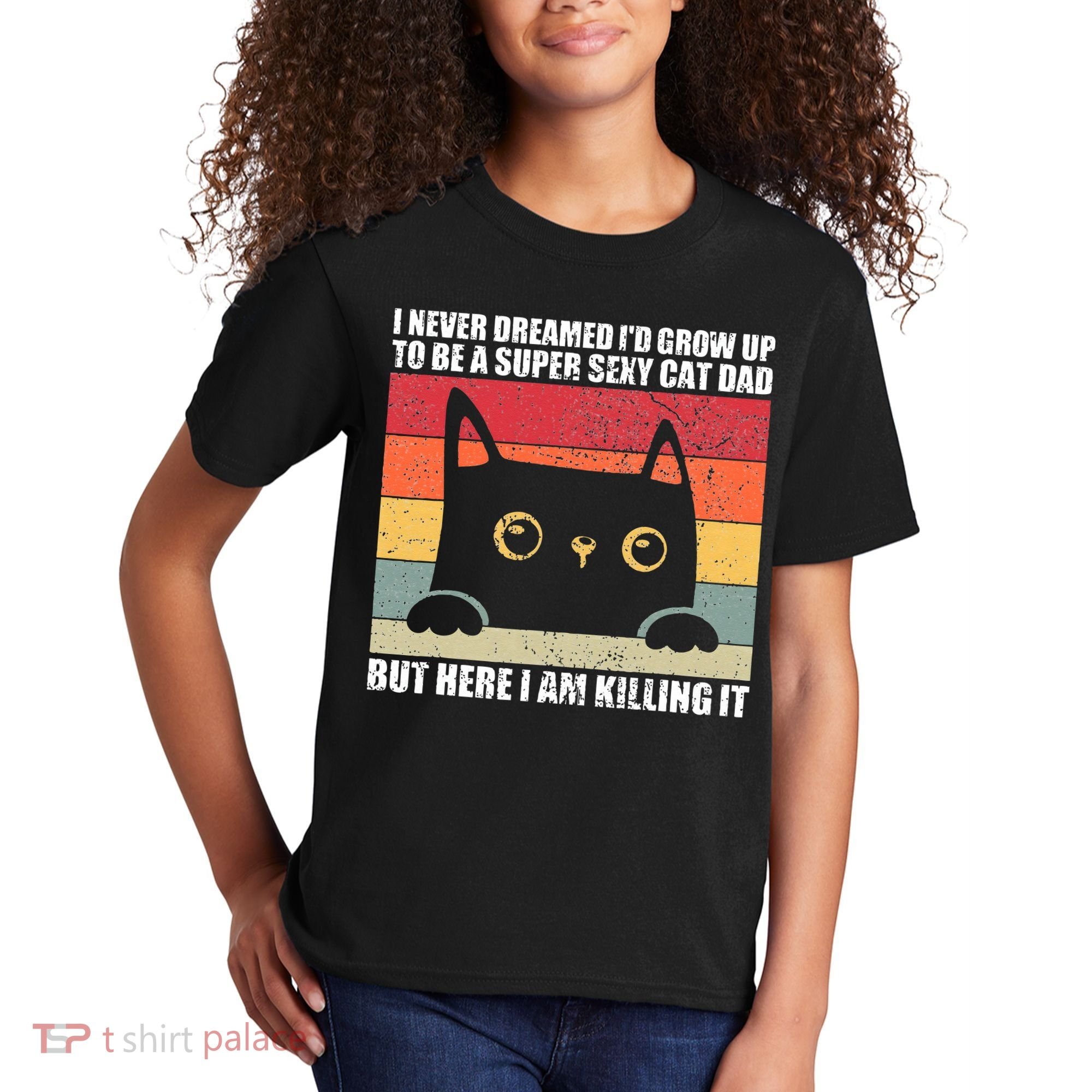 Super Sexy Cat Dad Cat Owner Kitten Pet Lover Kids T-Shirt
