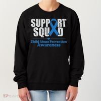 Support Squad Child Abuse Prevention Awareness Smile Face Women's Sweatshirt thumb 0