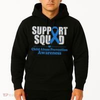 Support Squad Child Abuse Prevention Awareness Smile Face Hoodie thumb 2