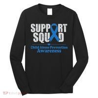 Support Squad Child Abuse Prevention Awareness Smile Face Long Sleeve Shirt thumb 0