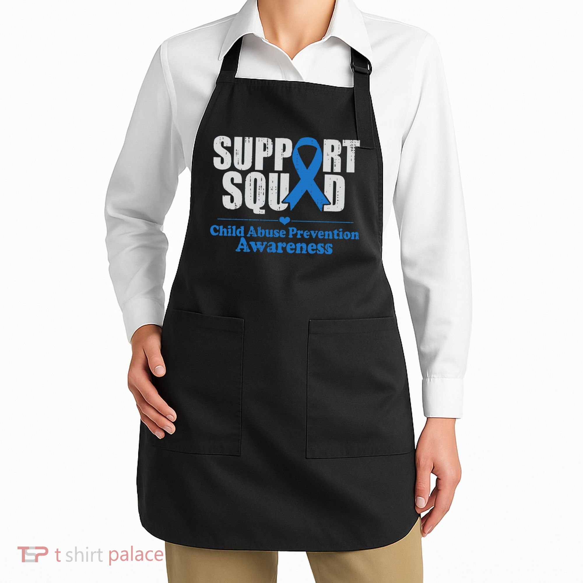 Support Squad Child Abuse Prevention Awareness Smile Face Apron