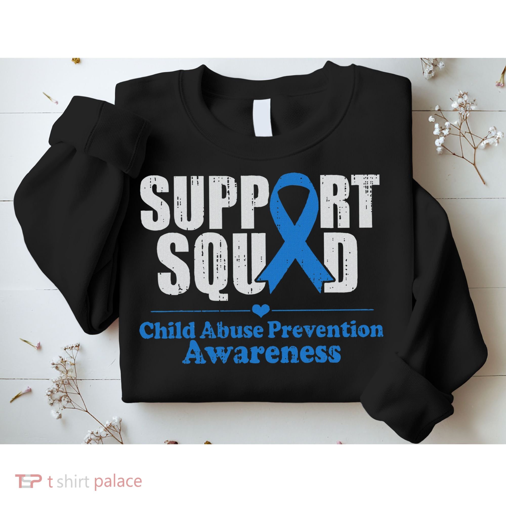 Support Squad Child Abuse Prevention Awareness Smile Face Sweatshirt