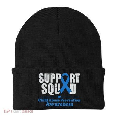 Support Squad Child Abuse Prevention Awareness Smile Face Beanie