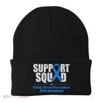 Support Squad Child Abuse Prevention Awareness Smile Face Beanie thumb 0