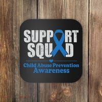 Support Squad Child Abuse Prevention Awareness Smile Face Coaster thumb 0