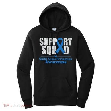 Support Squad Child Abuse Prevention Awareness Smile Face Women's Hoodie