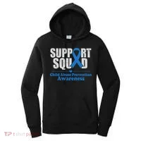 Support Squad Child Abuse Prevention Awareness Smile Face Women's Hoodie thumb 0