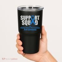 Support Squad Child Abuse Prevention Awareness Smile Face Tumbler thumb 2