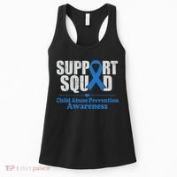 Support Squad Child Abuse Prevention Awareness Smile Face Women's Tank Top thumb 0