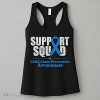 Support Squad Child Abuse Prevention Awareness Smile Face Women's Tank Top thumb 3