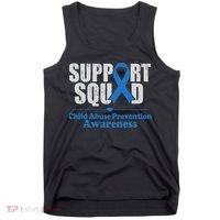 Support Squad Child Abuse Prevention Awareness Smile Face Tank Top thumb 0